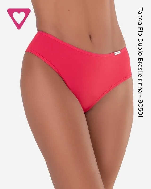 Tanga Brasileirinha fio duplo coral, fotos da peça