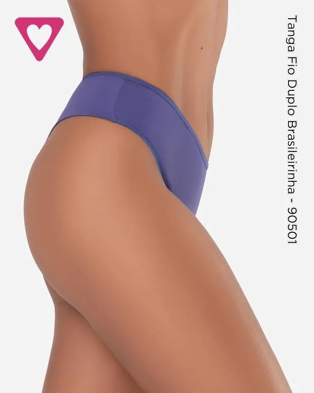 Tanga Brasileirinha fio duplo roxa, fotos da peça, foto 2 de 2