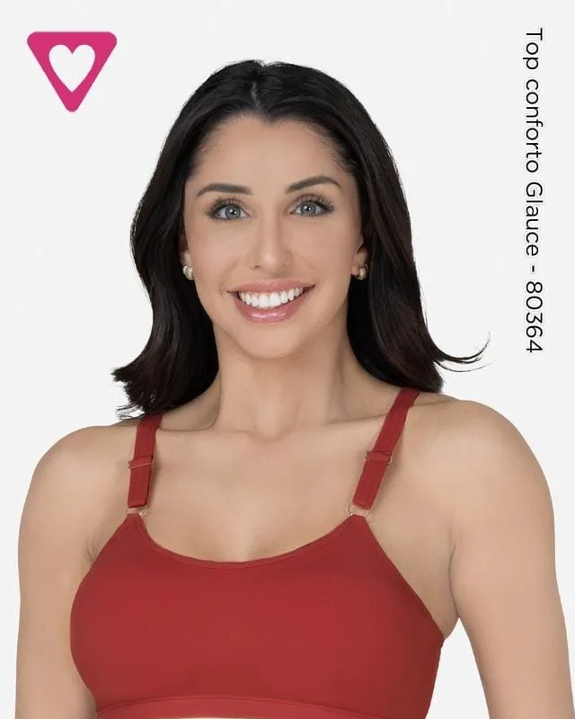 Top Conforto Glauce vermelho
